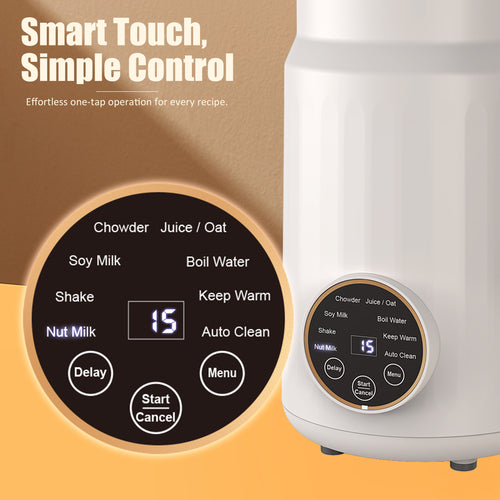 Moreblue 10-in-1 Automatic Nut Milk Maker, 35oz Soy Milk Maker Machine with Self-Cleaning,Homemade Oat Milk Maker with Delay Start Plant-Based & Dairy-Free Beverage